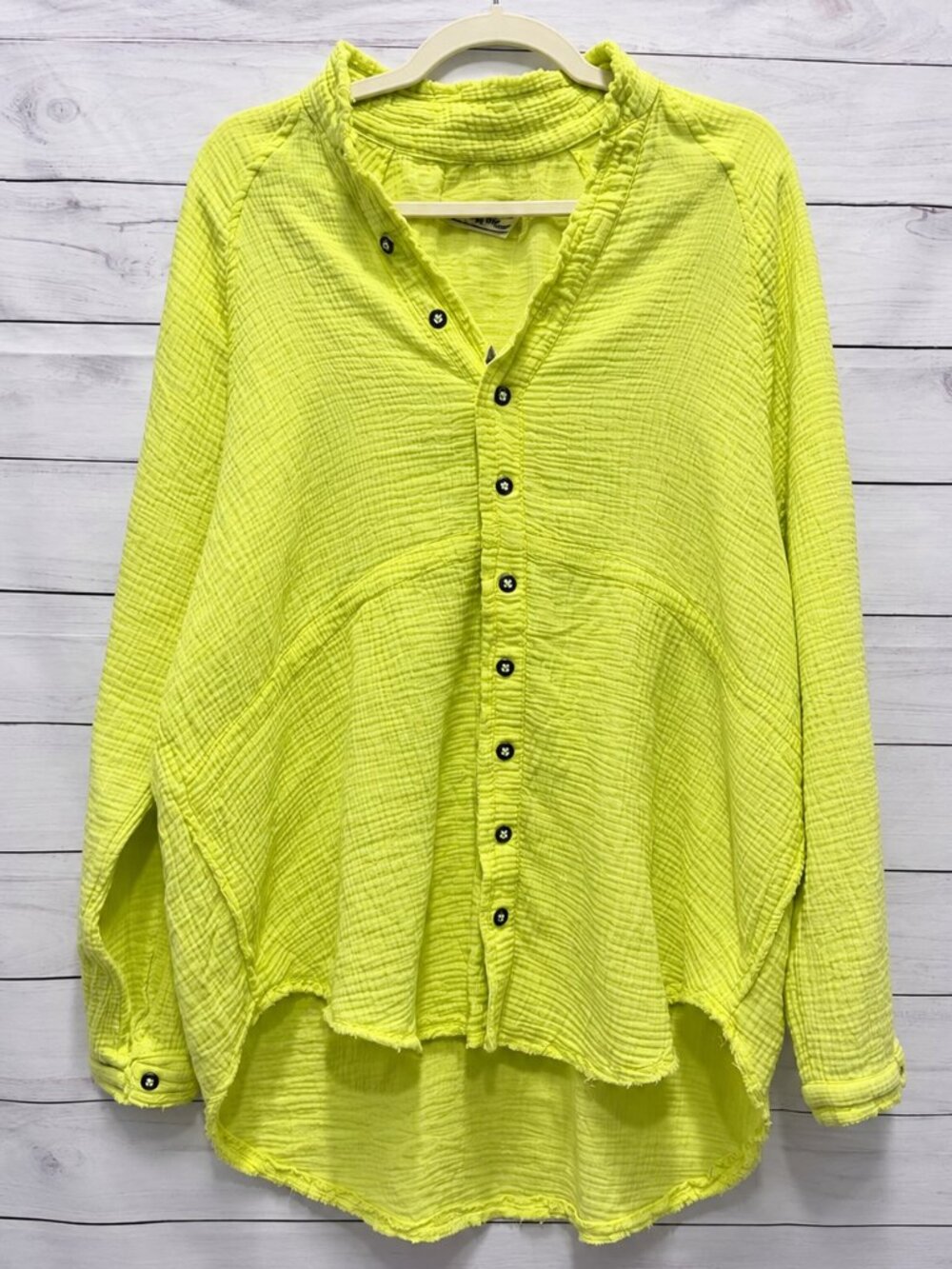 NWT Free People We The Free Key Lime Pie Gauze Button Down Shirt XS